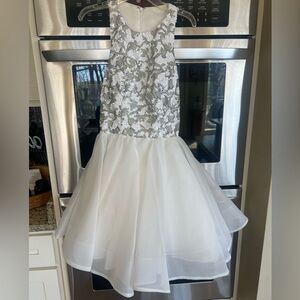 Elegant White and Silver Dress